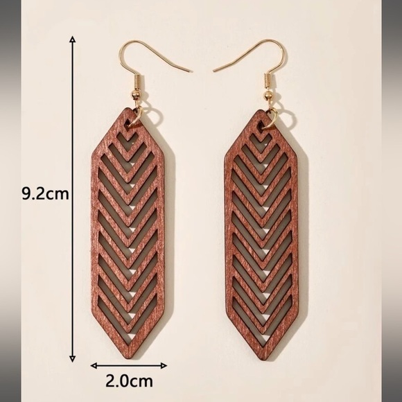 Chevron Dangle Earrings - Picture 2 of 2